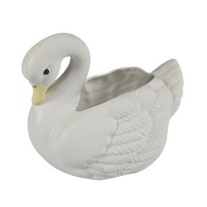 Homco Swan Planter White Swan Planter Vintage Bisque Decor Succulent Cottagecore
